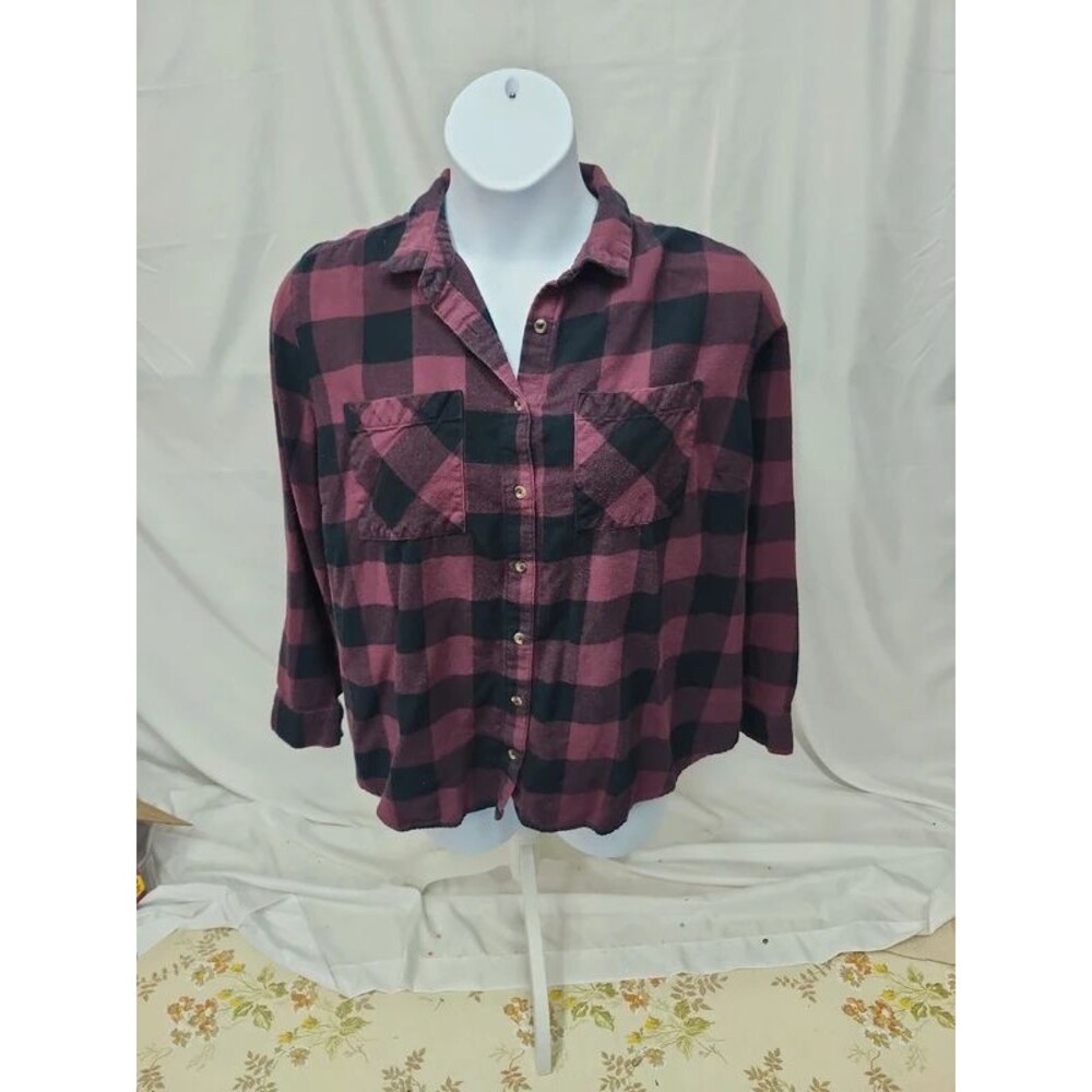 Dip organic cotton buffalo plaid shirt SZ 2X